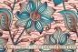 Mobile Preview: BEAUTIFUL TURQUOISE FLOWERS Afrikanischer Wax Print Stoff